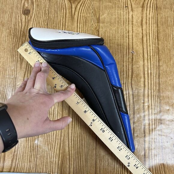 Creative Covers Golf Driver Headcover Zip Top for Tees Divot Tool Blue And White - Picture 7 of 16